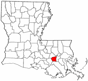 Louisiana Map showing Saint James County