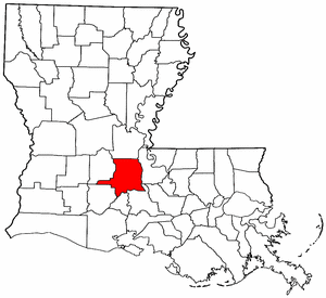 Louisiana Map showing Saint Landry County