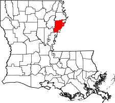 Louisiana Map showing Tensas County