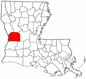 Louisiana Map showing Vernon County
