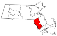 Massachusetts Map showing Bristol County