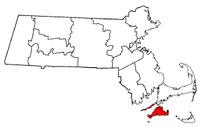 Massachusetts Map showing Dukes County