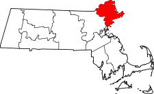 Massachusetts Map showing Essex County