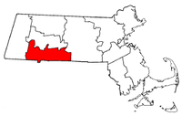 Massachusetts Map showing Hampden County