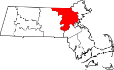 Massachusetts Map showing Middlesex County