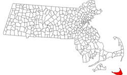 Massachusetts Map showing Nantucket County