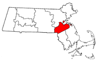 Massachusetts Map showing Norfolk County
