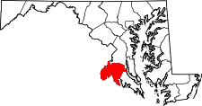 Maryland Map showing Charles County