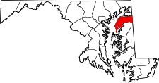 Maryland Map showing Kent County