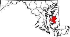 Maryland Map showing Talbot County