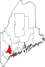 Maine Map showing Androscoggin County