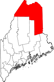 Maine Map showing Aroostook County