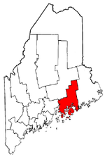 Maine Map showing Hancock County