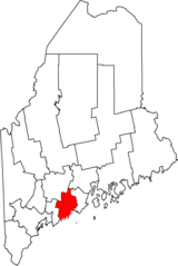 Maine Map showing Lincoln County