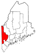 Maine Map showing Oxford County
