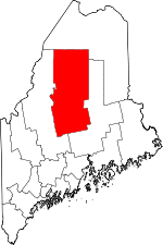 Maine Map showing Piscataquis County