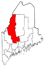 Maine Map showing Somerset County