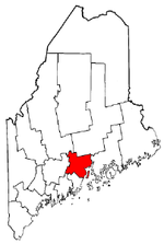 Maine Map showing Waldo County
