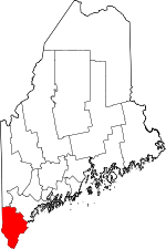 Maine Map showing York County