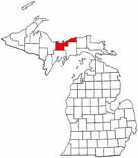 Michigan Map showing Alger County