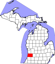 Michigan Map showing Allegan County