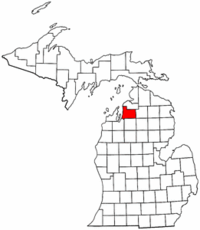 Michigan Map showing Antrim County