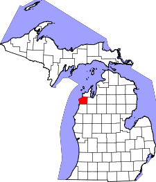 Michigan Map showing Benzie County
