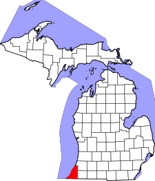 Michigan Map showing Berrien County