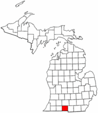 Michigan Map showing Branch County