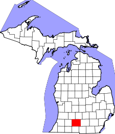 Michigan Map showing Calhoun County