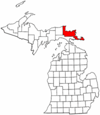 Michigan Map showing Chippewa County