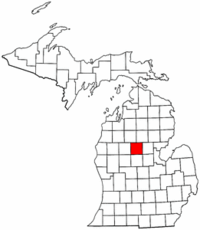 Michigan Map showing Clare County