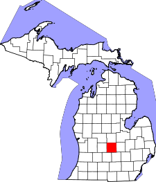 Michigan Map showing Clinton County