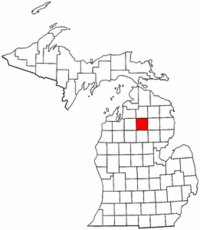 Michigan Map showing Crawford County