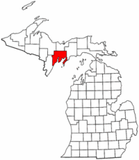 Michigan Map showing Delta County
