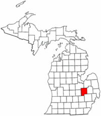 Michigan Map showing Genesee County