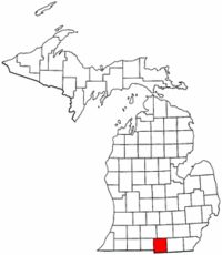 Michigan Map showing Hillsdale County