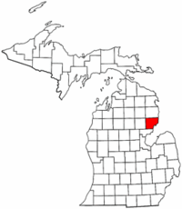 Michigan Map showing Iosco County