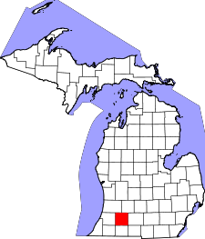 Michigan Map showing Kalamazoo County