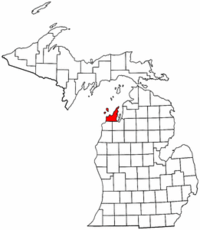 Michigan Map showing Leelanau County