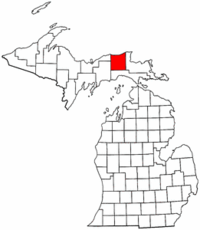 Michigan Map showing Luce County