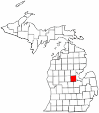 Michigan Map showing Midland County
