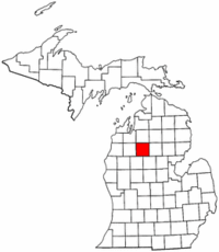 Michigan Map showing Missaukee County