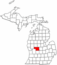 Michigan Map showing Montcalm County