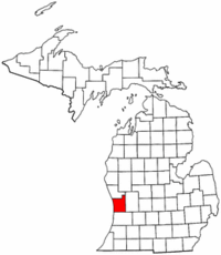 Michigan Map showing Ottawa County
