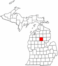 Michigan Map showing Roscommon County