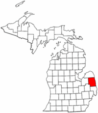 Michigan Map showing Sanilac County