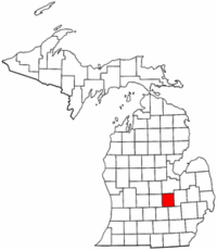 Michigan Map showing Shiawassee County