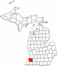 Michigan Map showing Van Buren County