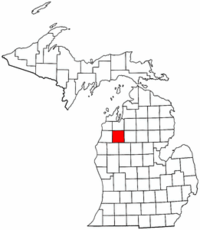 Michigan Map showing Wexford County